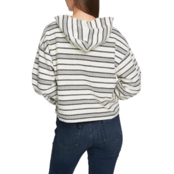 1.State Jacquard Knit Stripe Hooded Pullover, XS - Picture 2 of 4